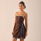 Blue & Brown Swim Skirt - shopaleena