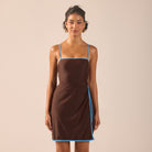 Blue & Brown Swim Skirt - shopaleena