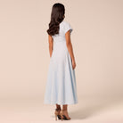 Blue Kimono Sleeve Linen Dress - shopaleena