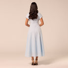 Blue Kimono Sleeve Linen Dress - shopaleena