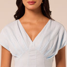 Blue Kimono Sleeve Linen Dress - shopaleena