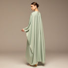 Blue Printed Satin Kaftan - shopaleena