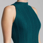 Blue Sleeveless Godet Maxi Dress - shopaleena