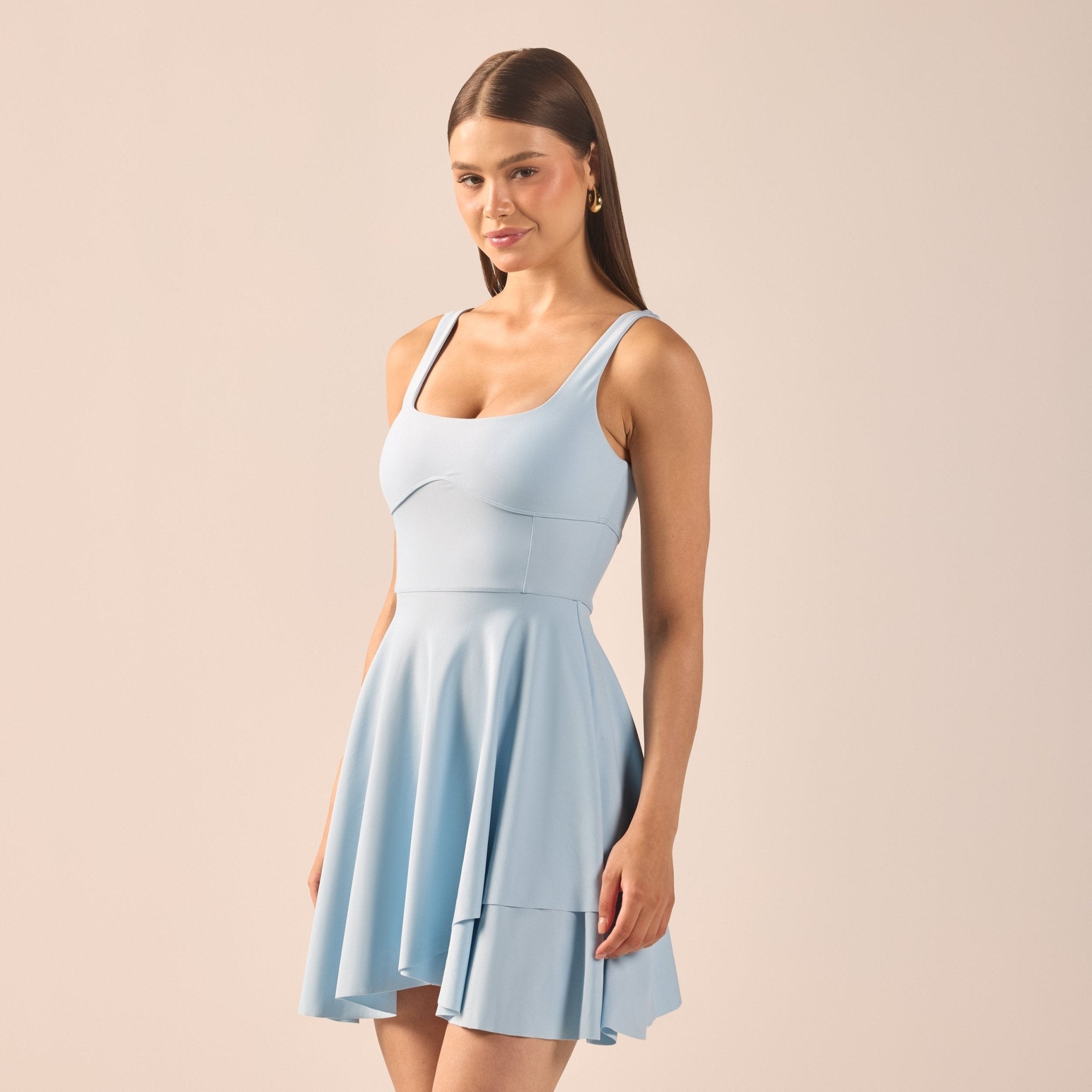 Blue Sleeveless Swimwear - shopaleena
