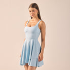Blue Sleeveless Swimwear - shopaleena