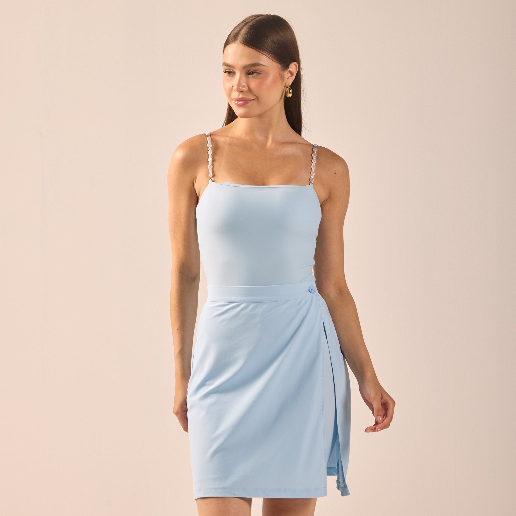 Blue Straight Swim Skirt - shopaleena