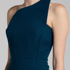 Blue Strapless Mermaid Crepe Maxi Dress - shopaleena