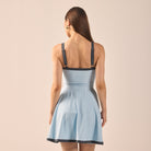 Blue Swim Skirt with Grey Trim - shopaleena