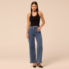 Blue Wide Leg Jeans - shopaleena