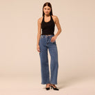 Blue Wide Leg Jeans - shopaleena