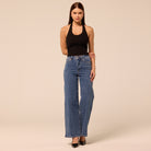 Blue Wide Leg Jeans - shopaleena