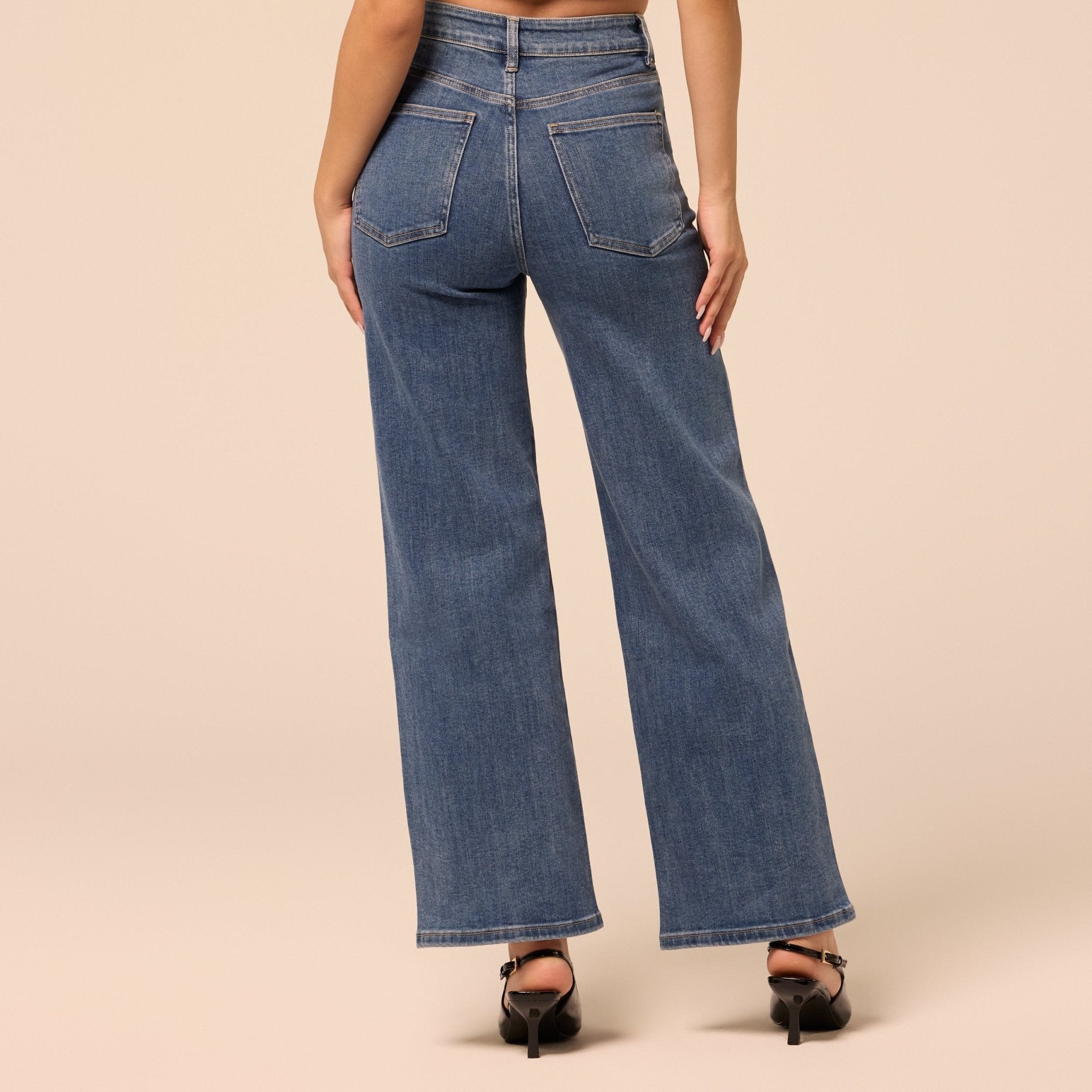 Blue Wide Leg Jeans - shopaleena