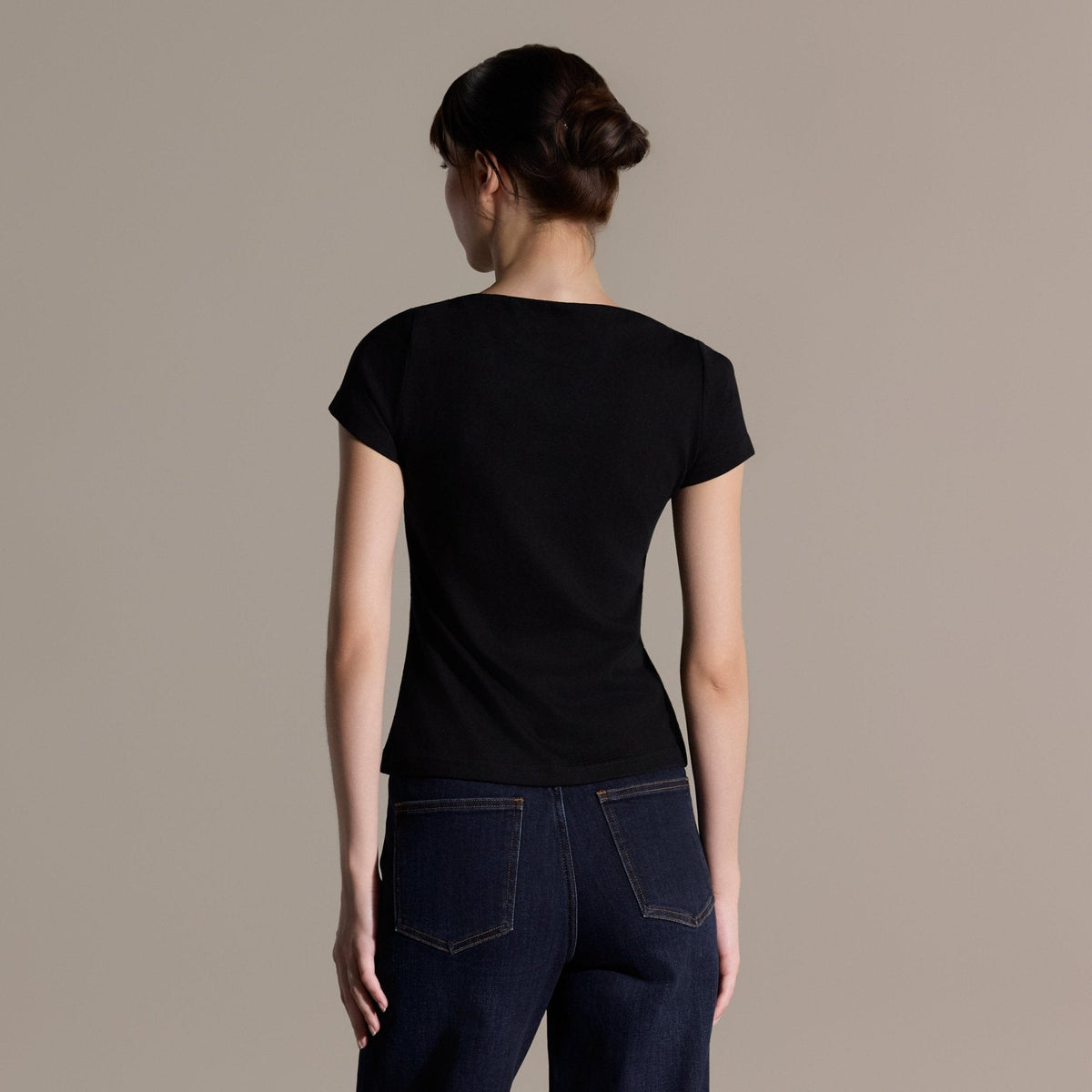 Boat Neck Fitted T-Shirt - shopaleena