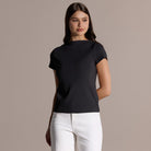 Boat Neck Fitted T-shirt - shopaleena