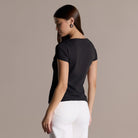 Boat Neck Fitted T-shirt - shopaleena