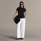 Boat Neck Fitted T-shirt - shopaleena