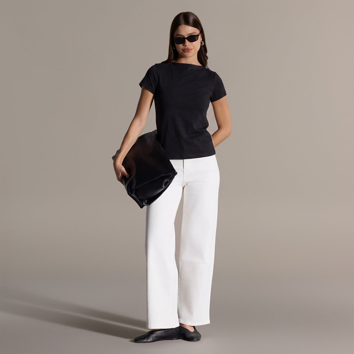 Boat Neck Fitted T-shirt - shopaleena