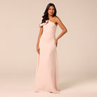 Bow One-Shoulder Crepe Maxi Dress - shopaleena