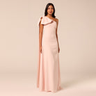 Bow One-Shoulder Crepe Maxi Dress - shopaleena