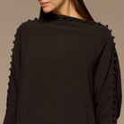 Brown Asymmetric Crepe Kaftan - shopaleena