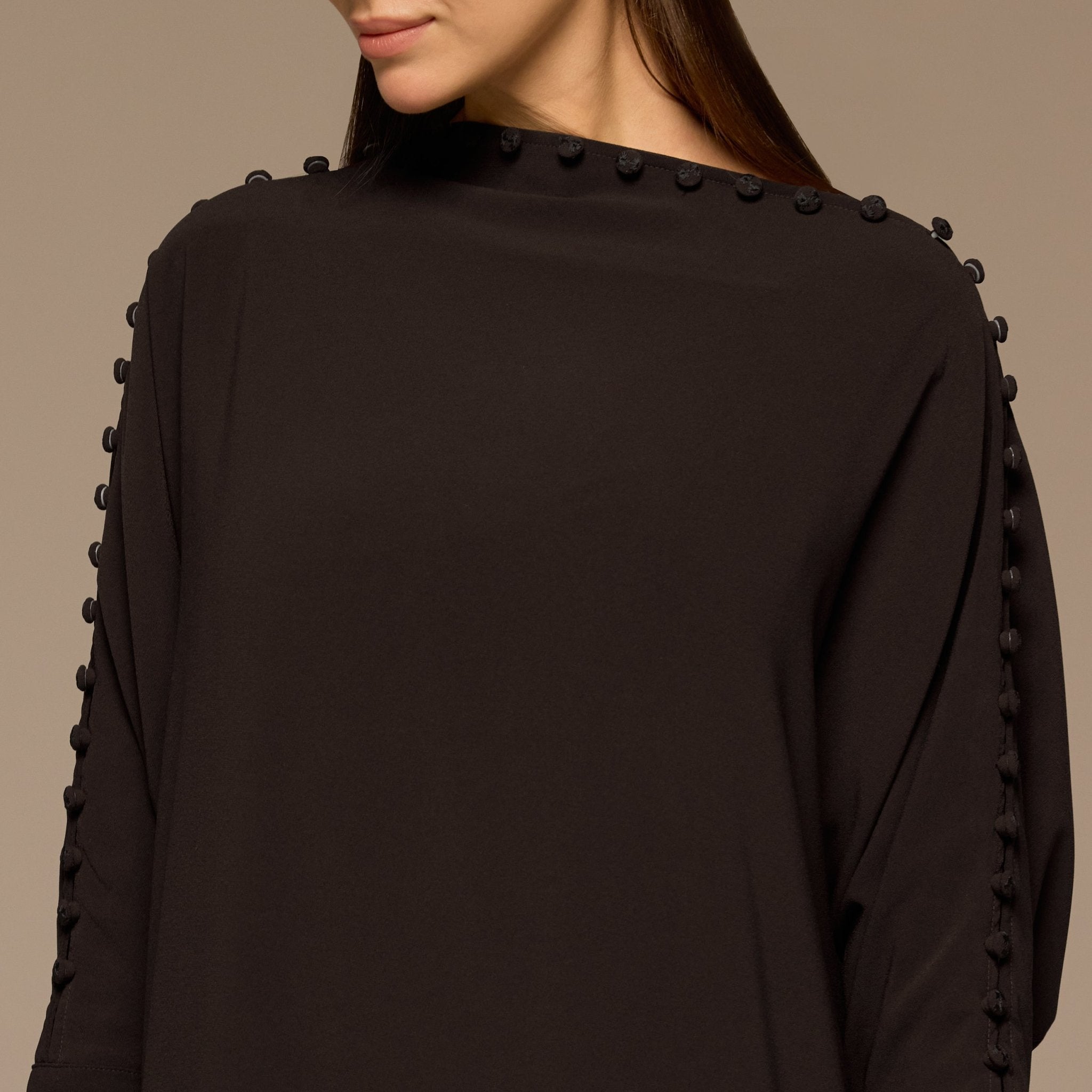 Brown Asymmetric Crepe Kaftan - shopaleena