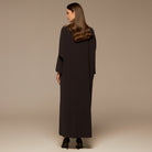 Brown Asymmetric Crepe Kaftan - shopaleena