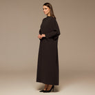 Brown Asymmetric Crepe Kaftan - shopaleena