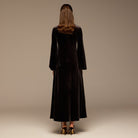 Brown Embroidered Velvet Maxi Dress - shopaleena