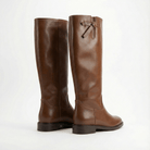 Brown Leather Knee - High Boots - shopaleena