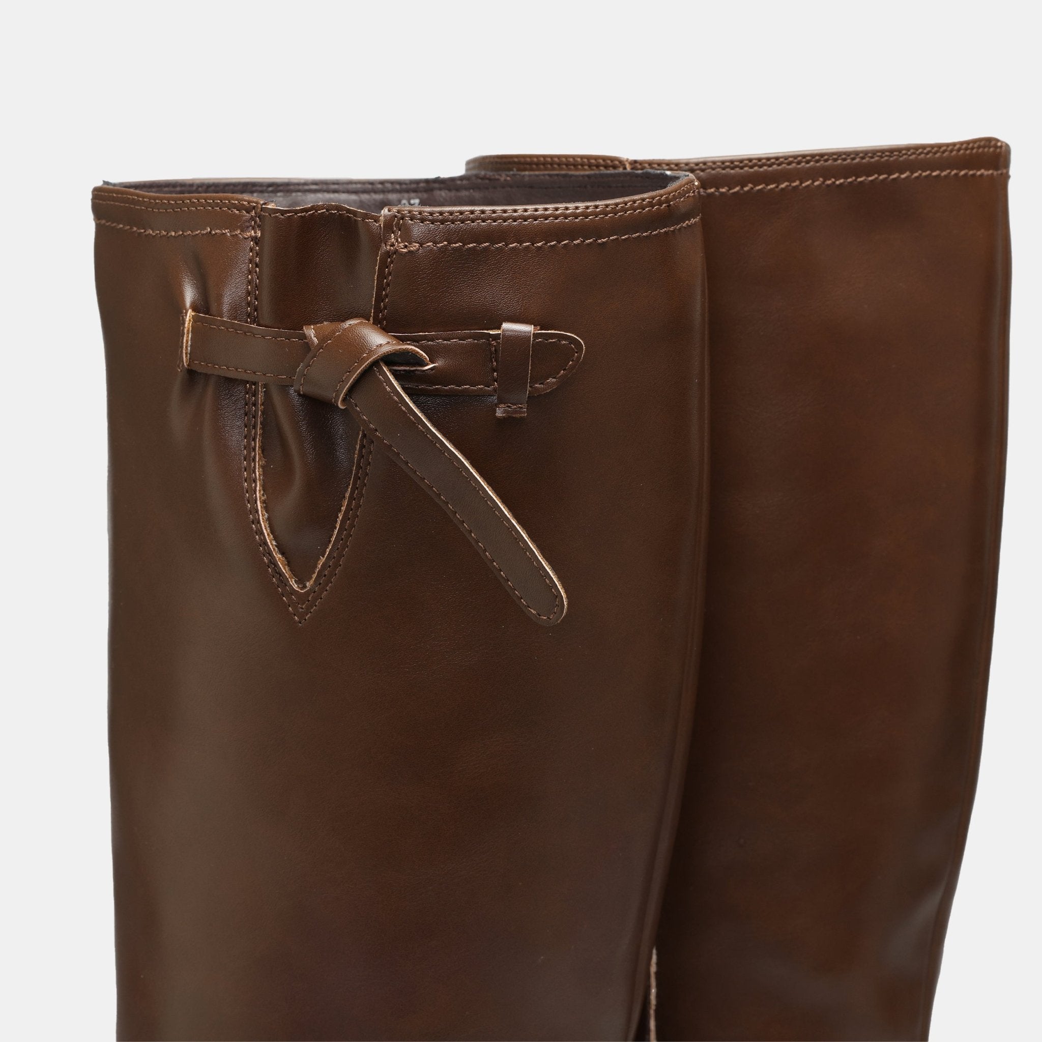 Brown Leather Knee - High Boots - shopaleena