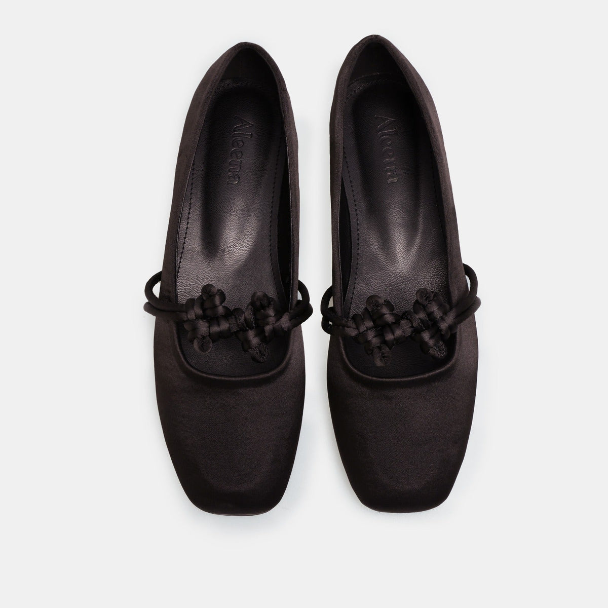 Brown Satin Knot Flats - shopaleena