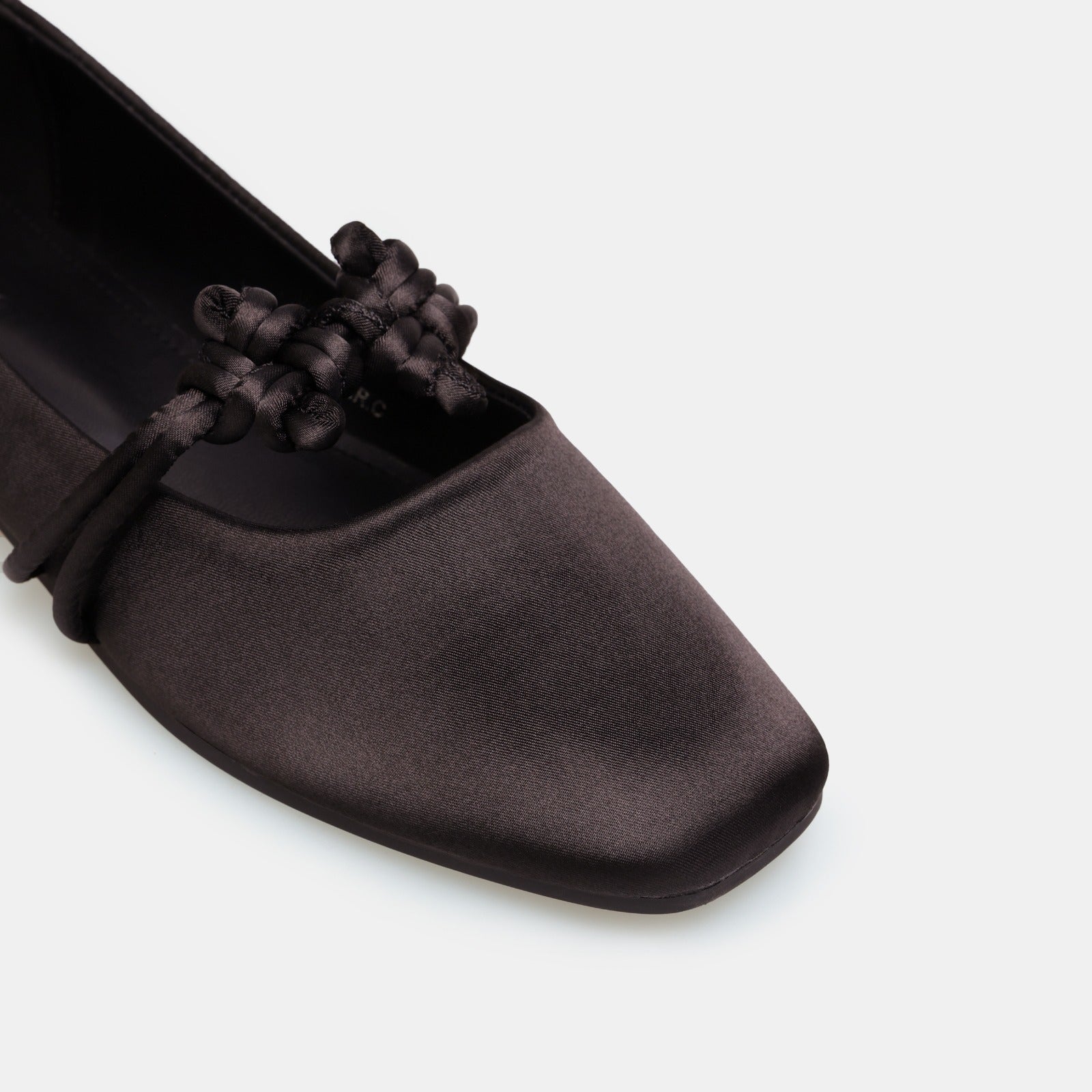 Brown Satin Knot Flats - shopaleena
