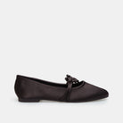 Brown Satin Knot Flats - shopaleena
