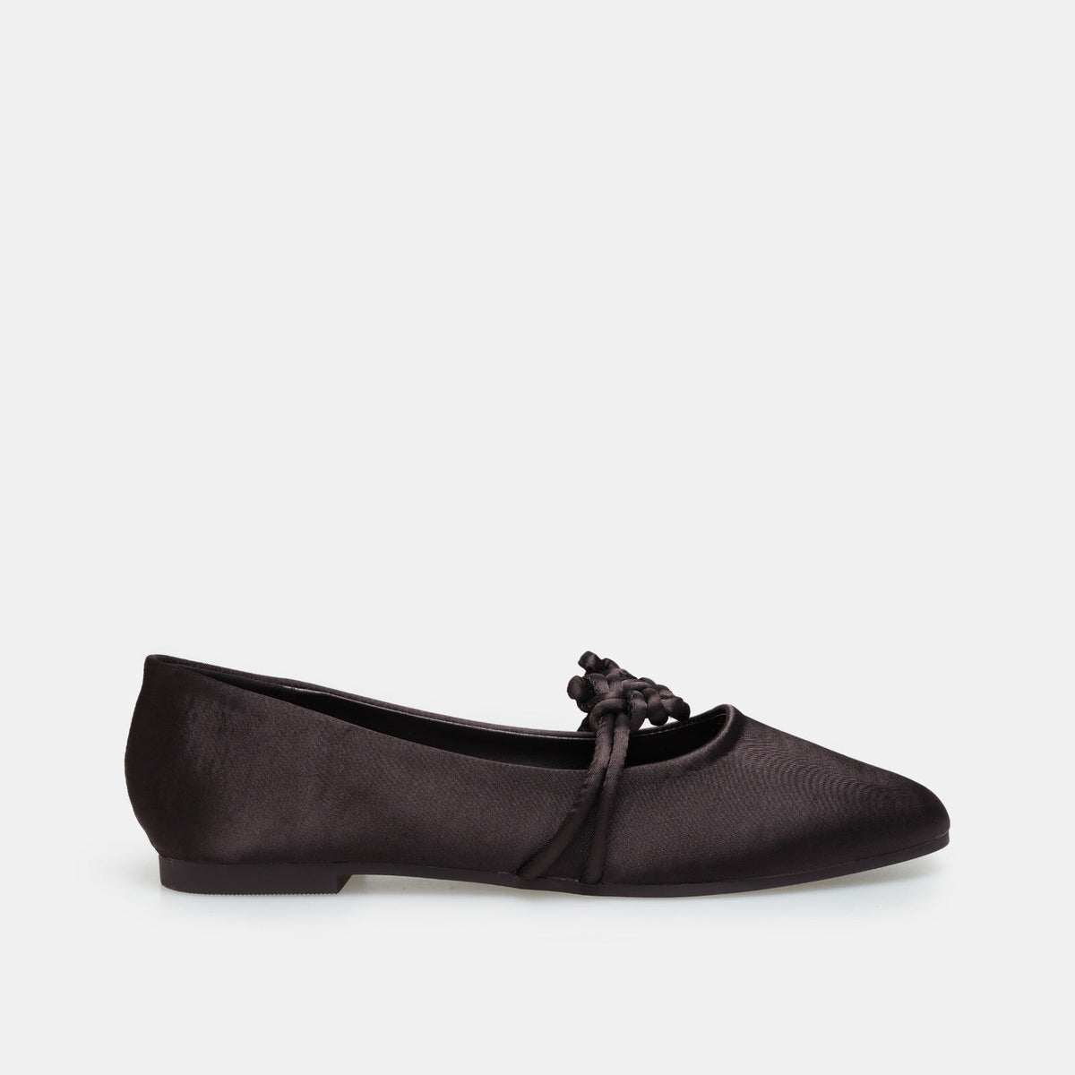 Brown Satin Knot Flats - shopaleena