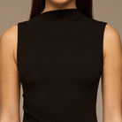 Brown Sleeveless A - line Crepe Maxi Dress - shopaleena