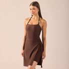 Brown Straight Swim Skirt - shopaleena