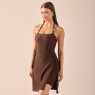Brown Straight Swim Skirt - shopaleena