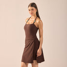 Brown Straight Swim Skirt - shopaleena