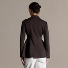 Brown Two-Button Tailored Blazer - shopaleena