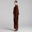 Brown Wide Leg Crepe Pants - shopaleena