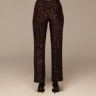 Brown Wide Leg Sequin Pants - shopaleena