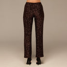 Brown Wide Leg Sequin Pants - shopaleena