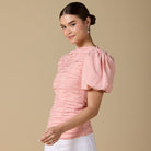 Buffed Short Sleeves Poplin Dress - shopaleena