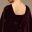Burgundy Beaded Velvet Maxi Dress - shopaleena