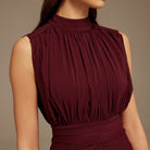 Burgundy Chiffon Maxi Dress - shopaleena