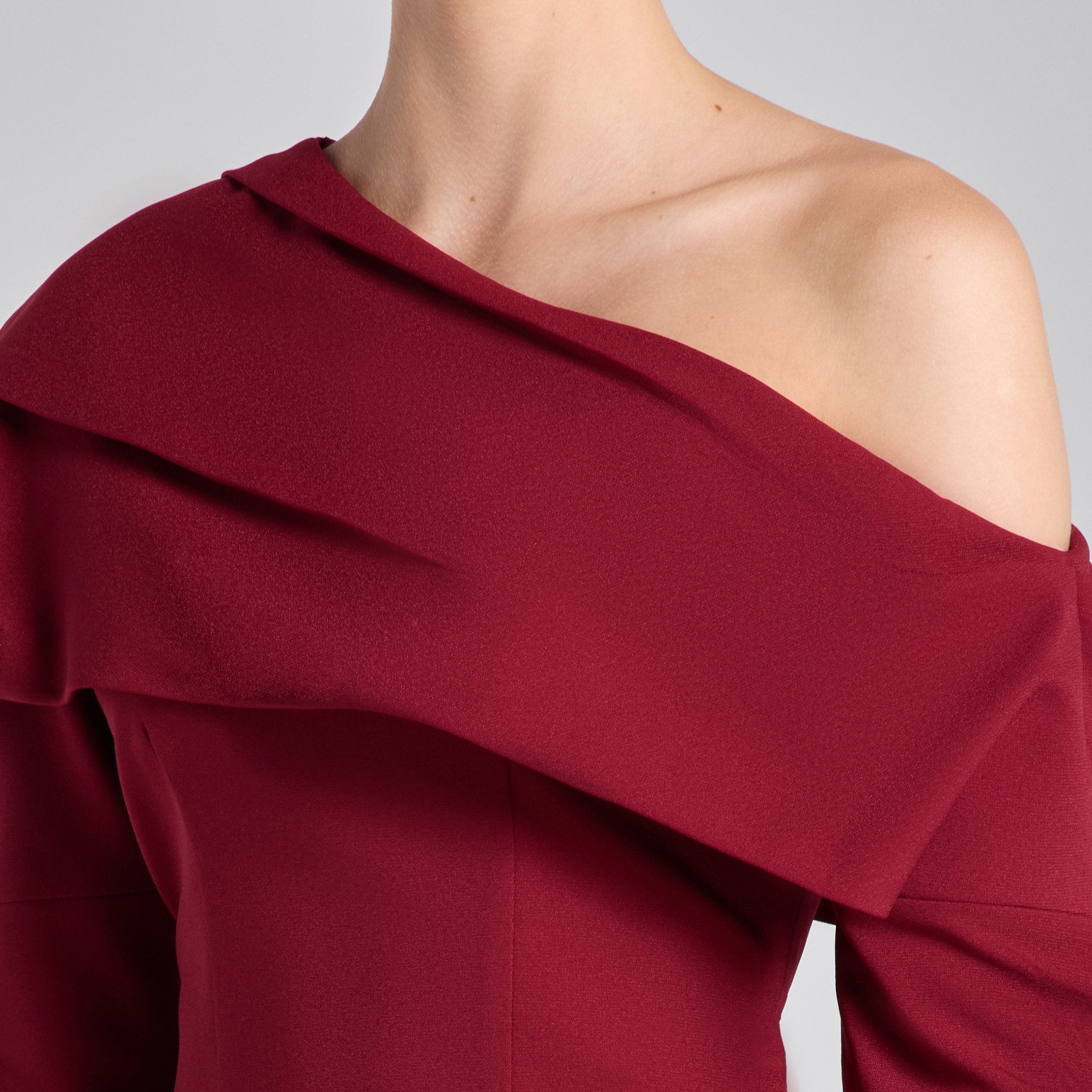 Burgundy Dropped Shoulder Long Sleeve Top - shopaleena