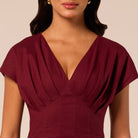 Burgundy Kimono Sleeve Linen Dress - shopaleena