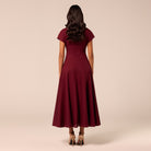 Burgundy Kimono Sleeve Linen Dress - shopaleena