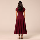 Burgundy Kimono Sleeve Linen Dress - shopaleena