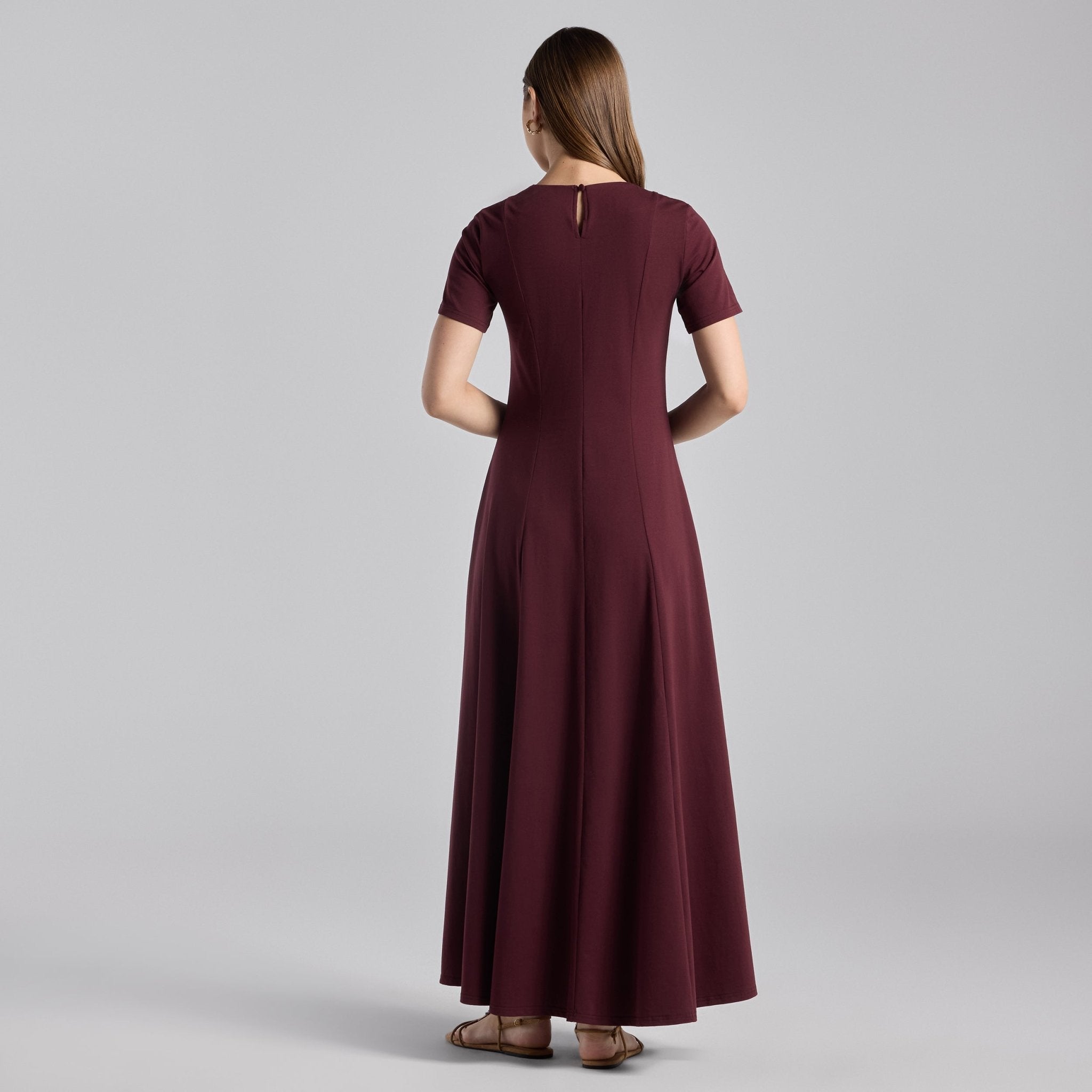 Burgundy Knit Under Abaya Dress - shopaleena
